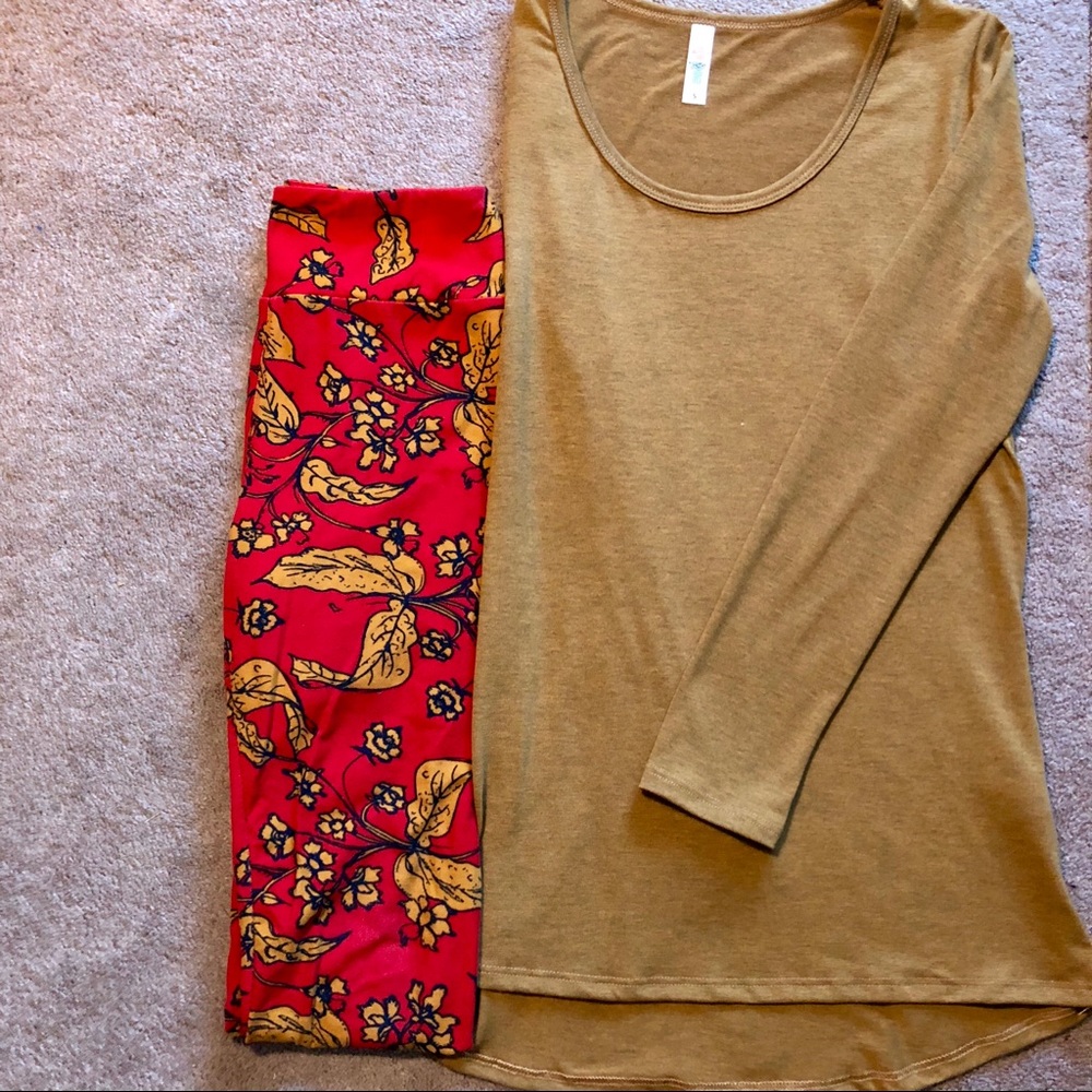 Lularoe OS leggings Tunic Outfit